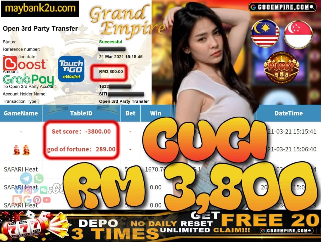 PUSSY888-SAFARI HEAT CUCI RM3,800!!!