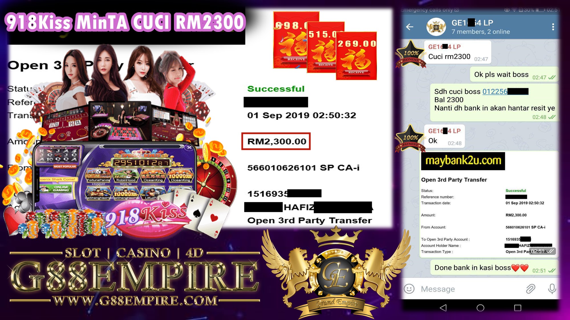 MEMBER MAIN 918KISS DPT CUCI RM2300 !!