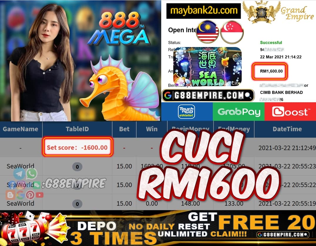 MEGA888 - SEAWORLD CUCI RM1600!!!