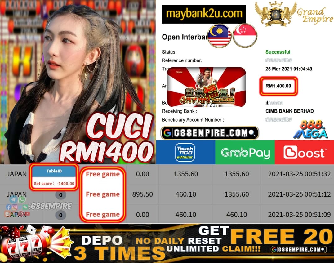 MEGA888 - JAPAN CUCI RM1400!!!