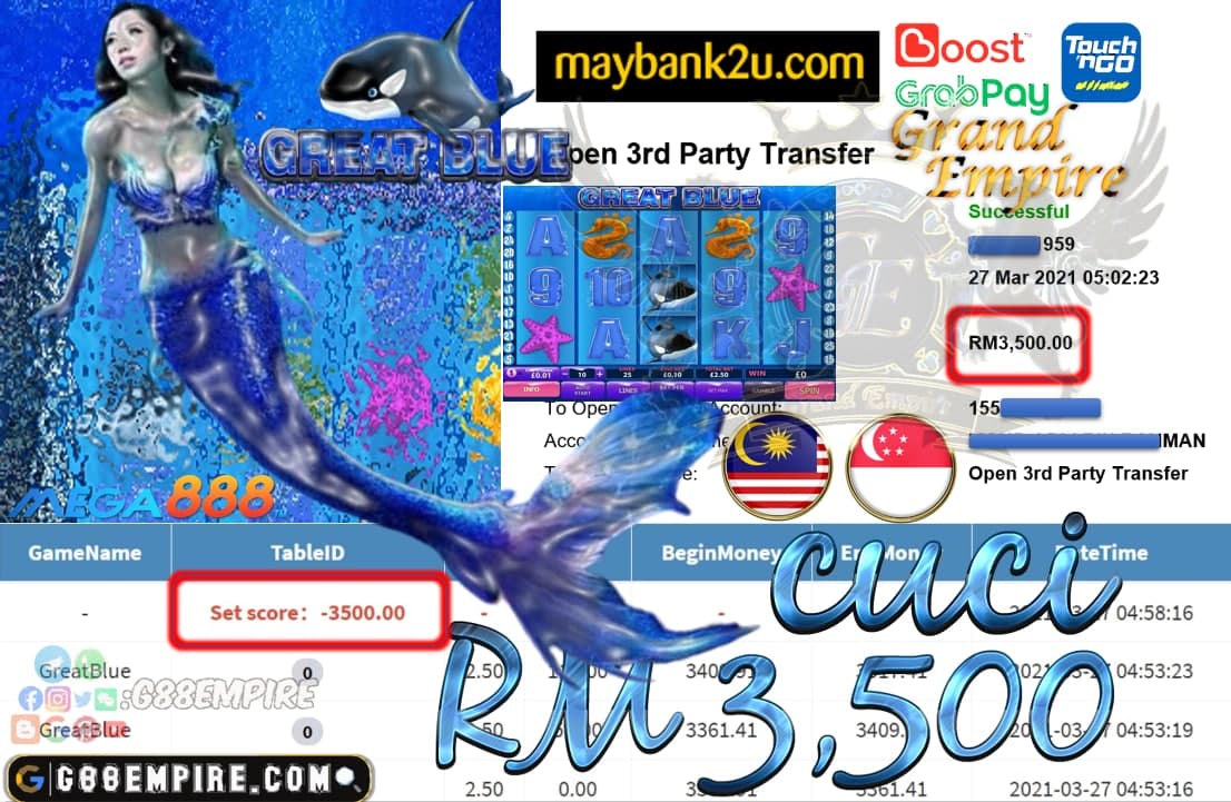 MEGA888 - GREATBLUE CUCI RM3500 !!!