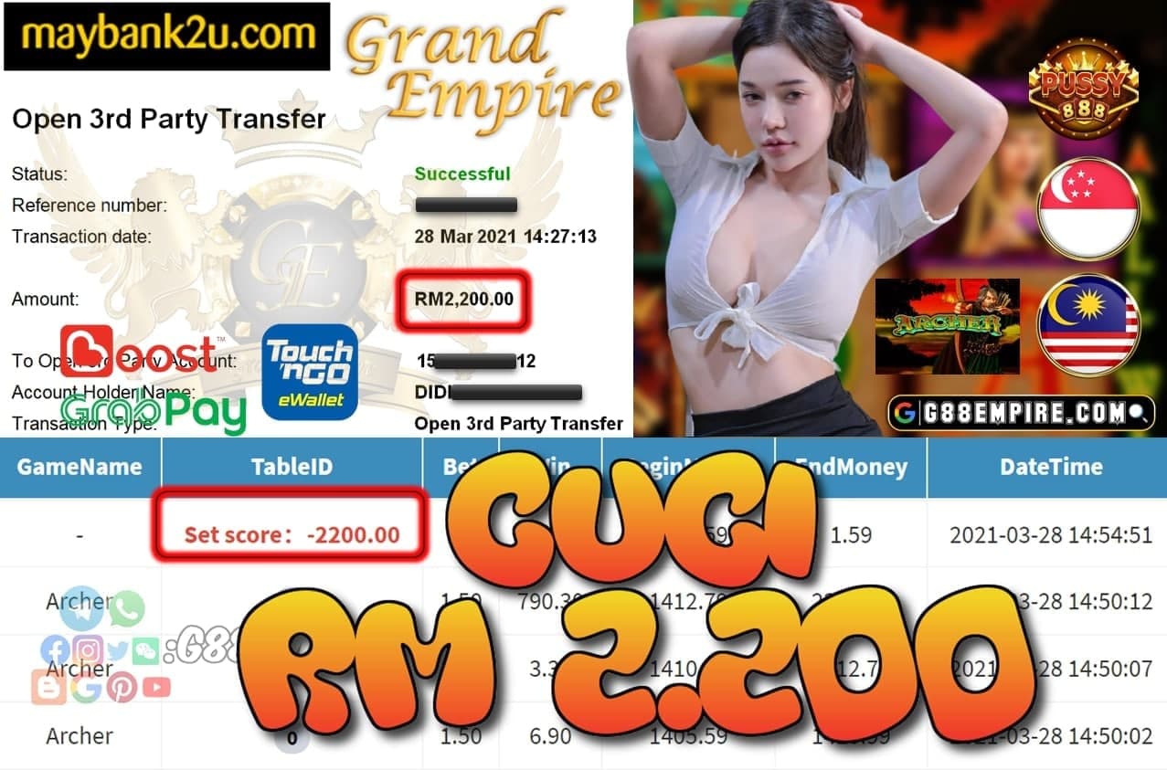 PUSSY888-ARCHER CUCI RM2.200!!!