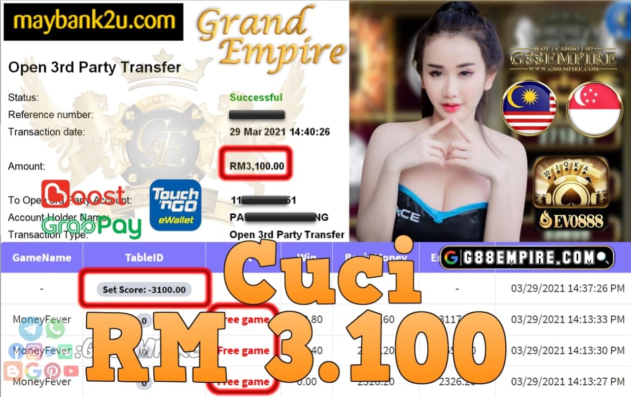 EVO888-MONEYFEVER CUCI RM3,100!!!