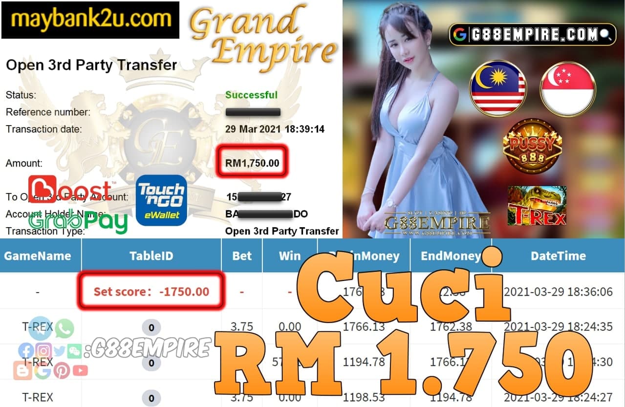 PUSSY888-T-REX CUCI RM1,750!!!