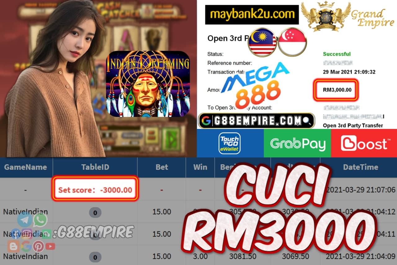 MEGA888 - NATIVEINDIAN CUCI RM3000!!!