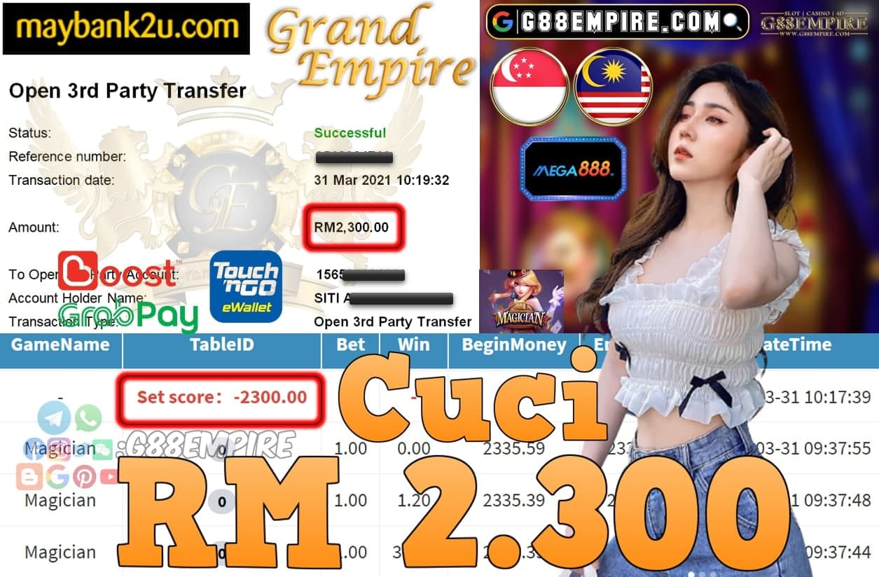 MEGA888-MAGICIAN CUCI RM2,300!!!