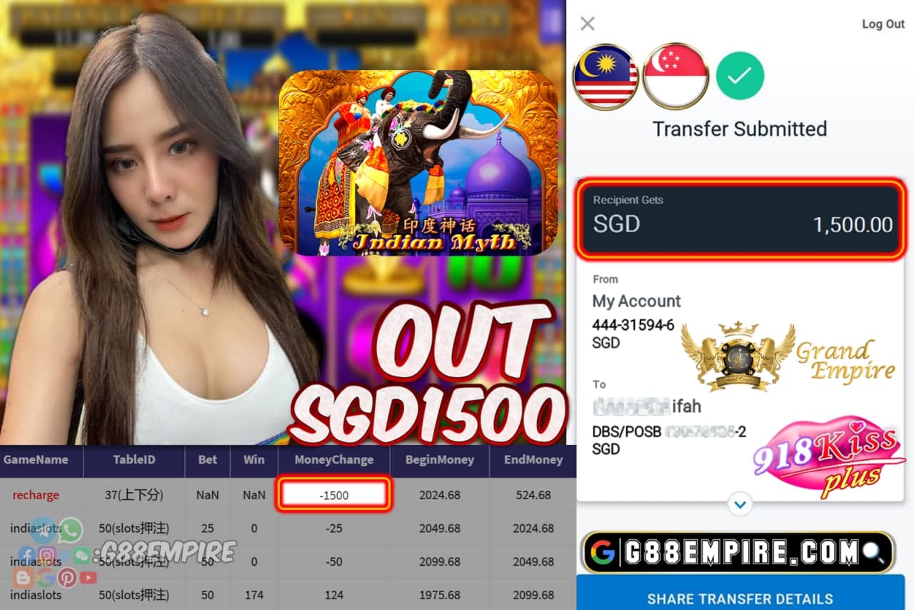 KISSPLUS - INDIA SLOT OUT SGD1500 !!!