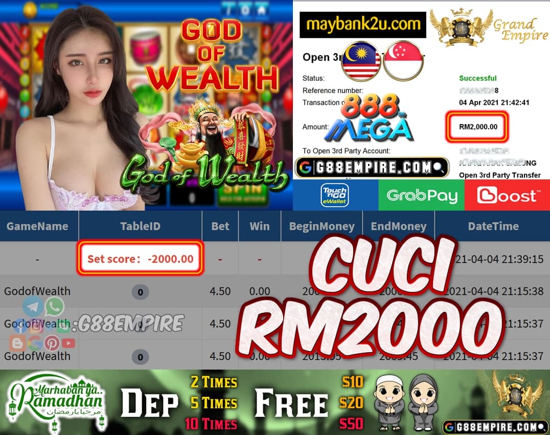 MEGA888 - GODOFWEALTH CUCI RM2000 !!!