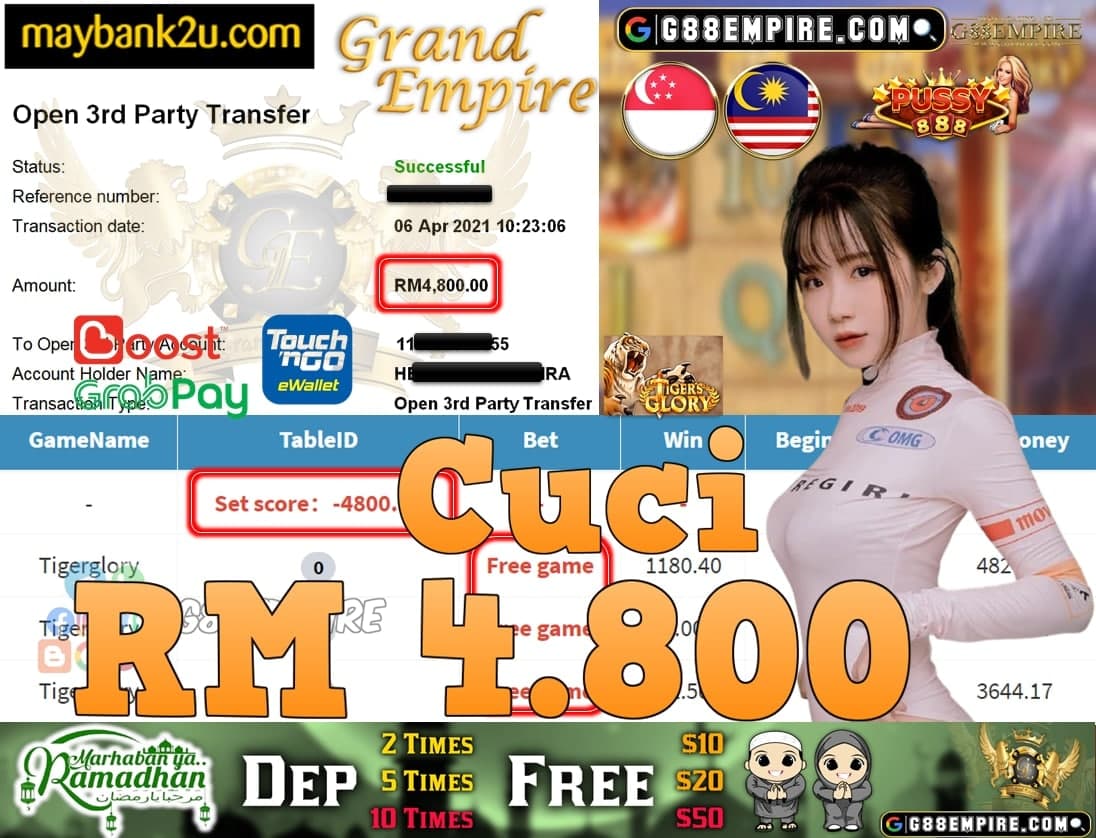 PUSSY888-TIGERGLORY CUCI RM4,800!!!