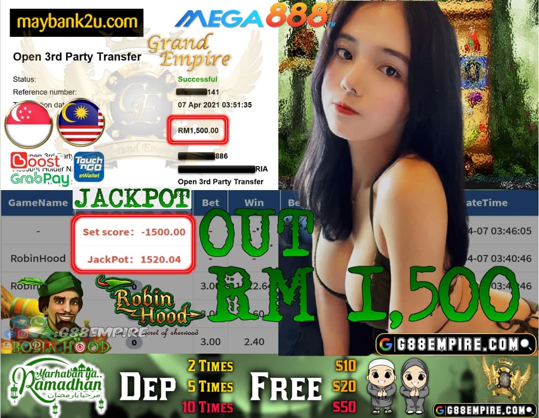 MEGA888 - ROBINHOOD CUCI RM1500!!!