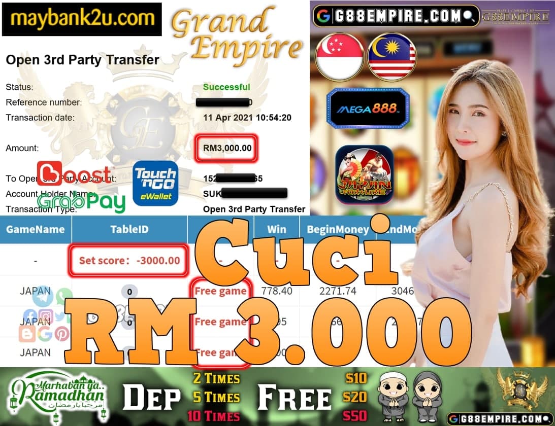 MEGA888-JAPAN CUCI RM3,000!!!