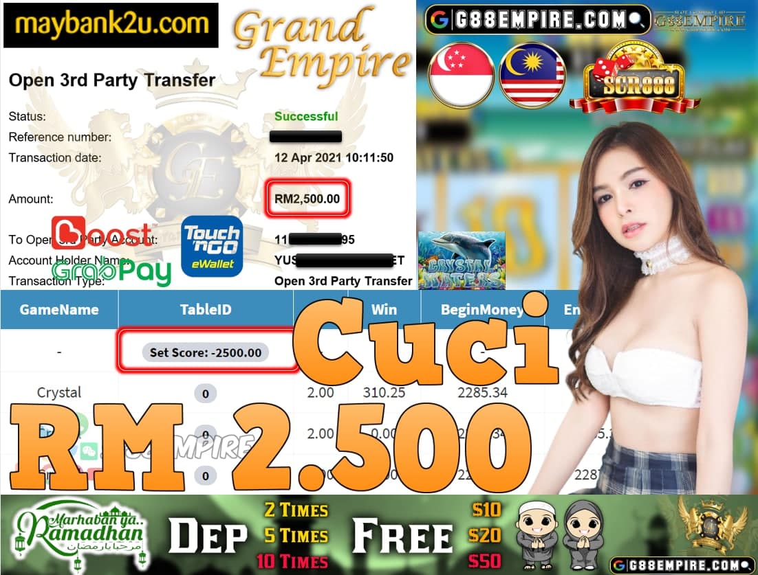 SCR888-CRYSTAL CUCI RM2,500!!!