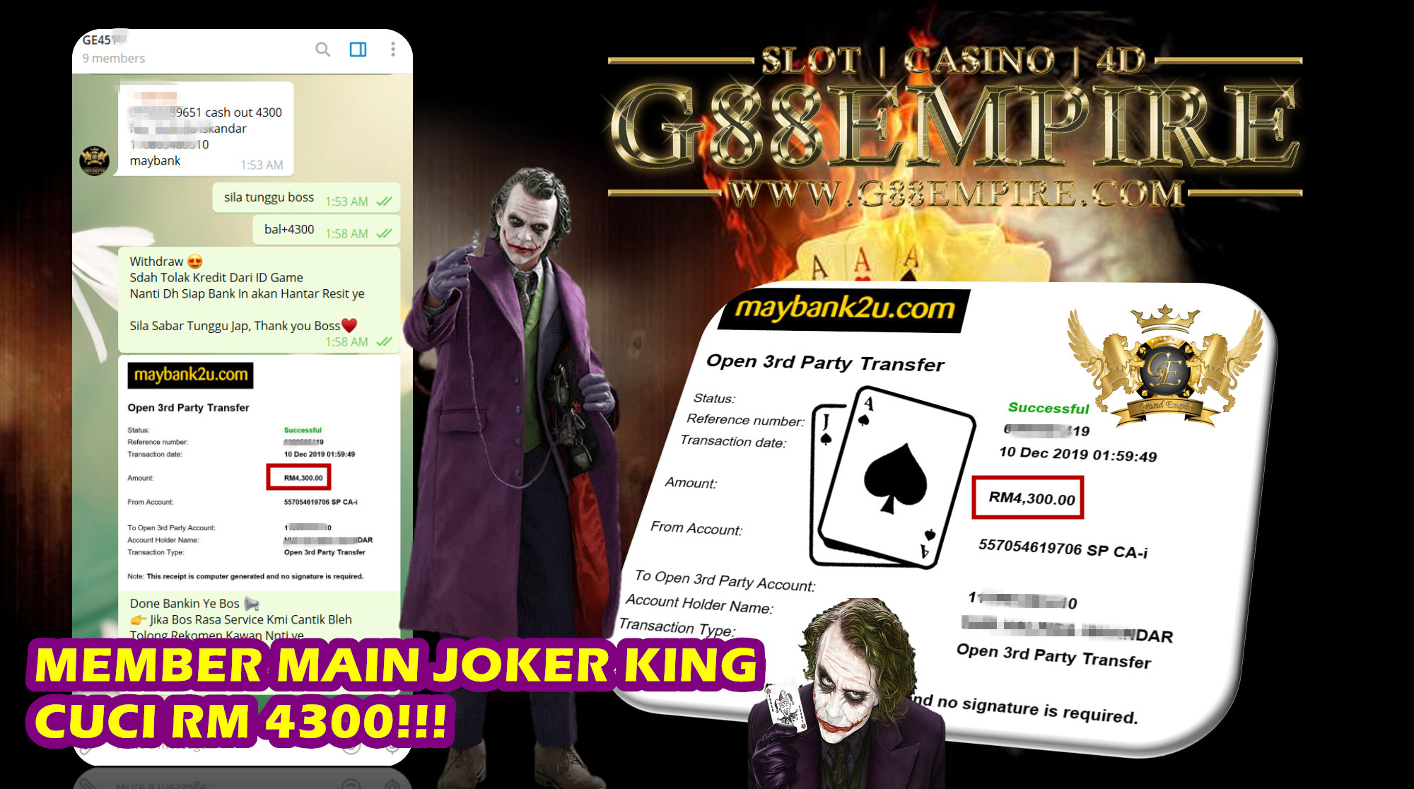 MEMBER MAIN JOKER KING CUCI RM4300!!!