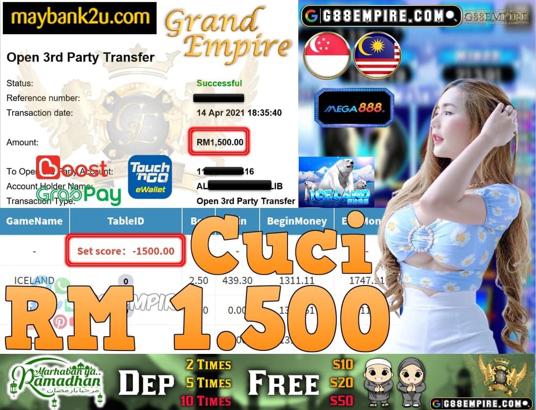 MEGA888-ICELAND CUCI RM1,500!!!