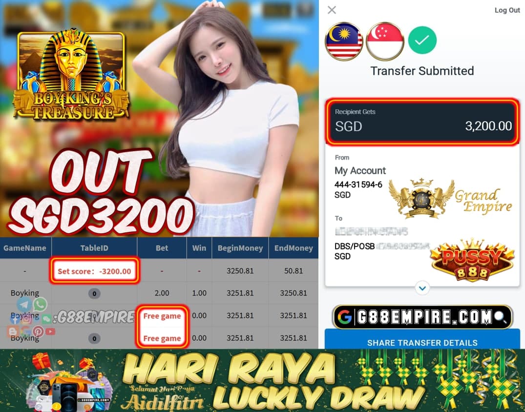 PUSSY888 - BOYKING CASH OUT SGD3200!!!