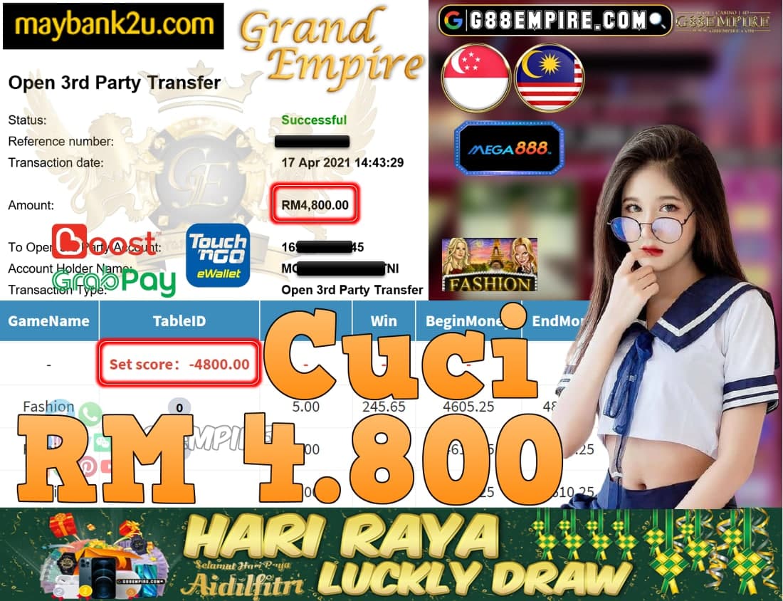 MEGA888-FASHION CUCI RM4,800!!!