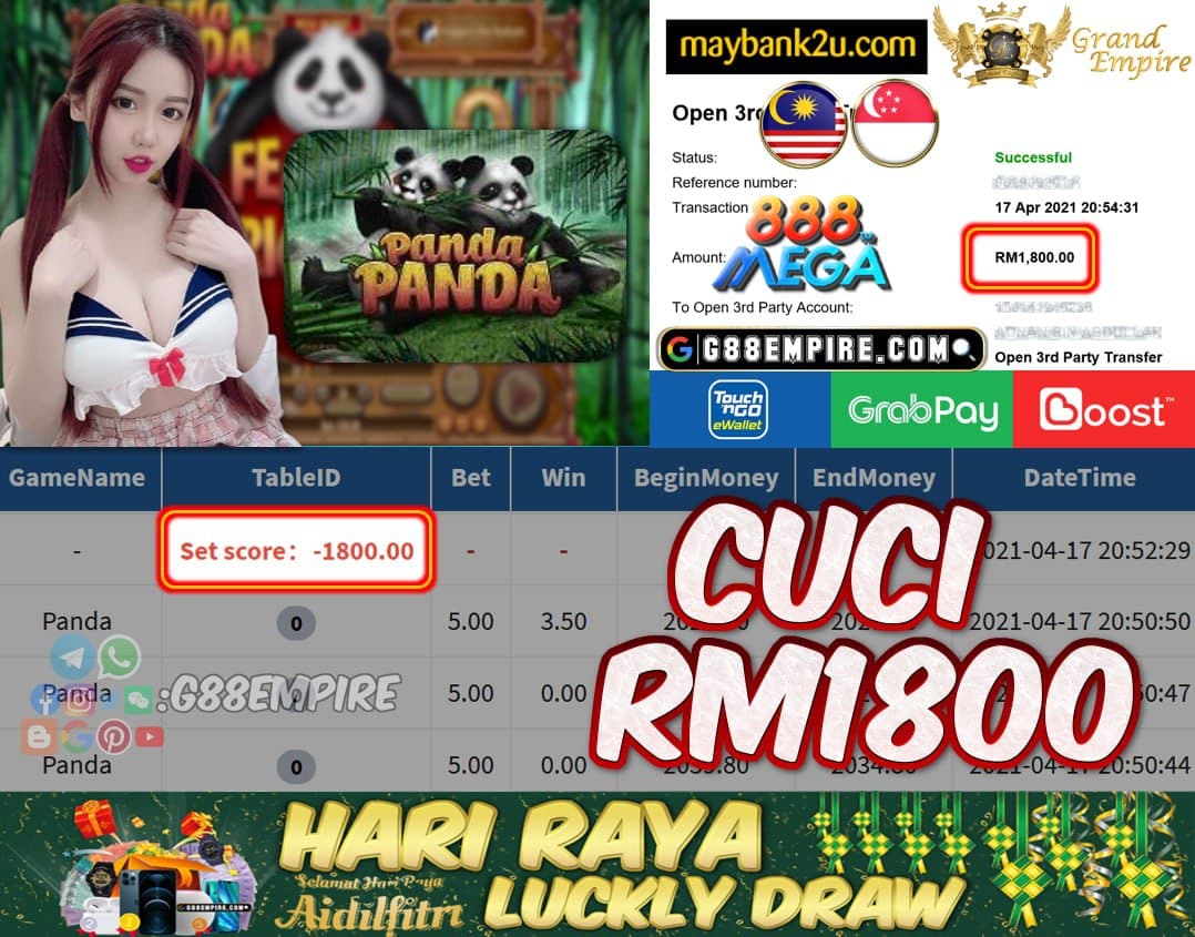 MEGA888 - PANDA CUCI RM1800!!!