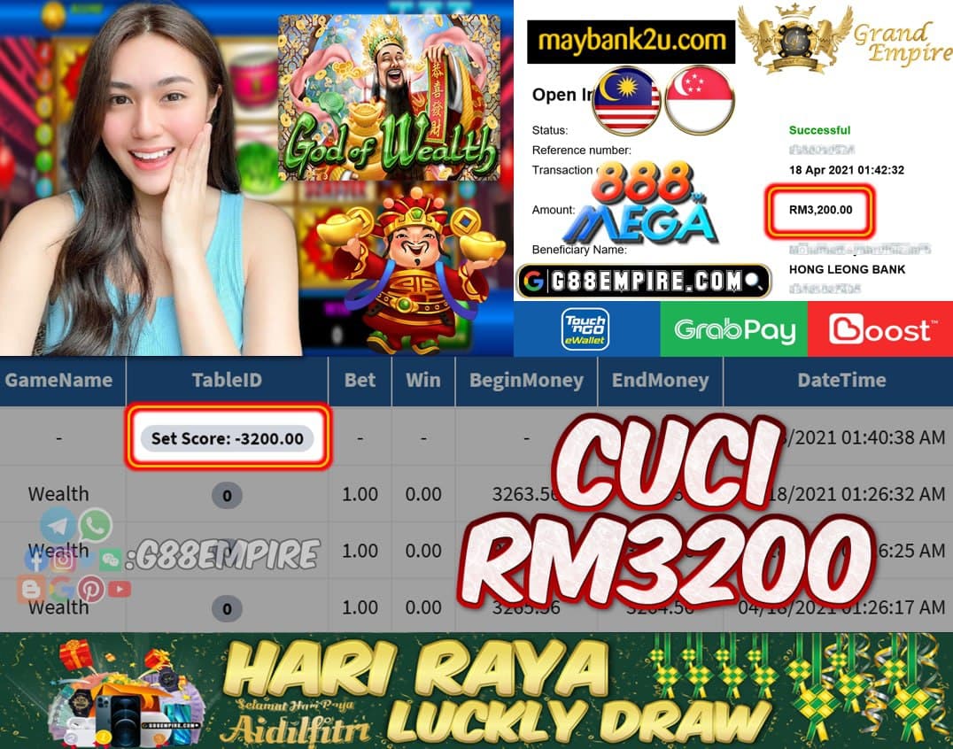 MEGA888 - WEALTH CUCI RM3200!!!