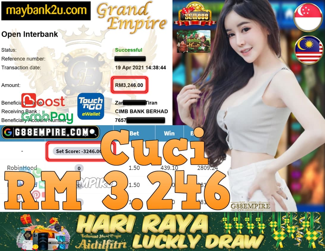 SCR888-ROBINHOOD CUCI RM3,246!!!