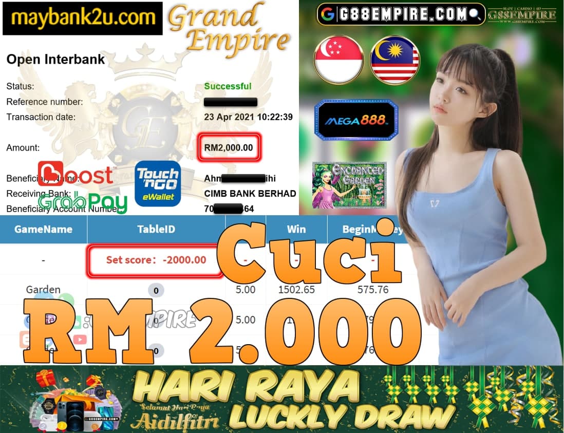 MEGA888-GARDEN CUCI RM2,000!!!