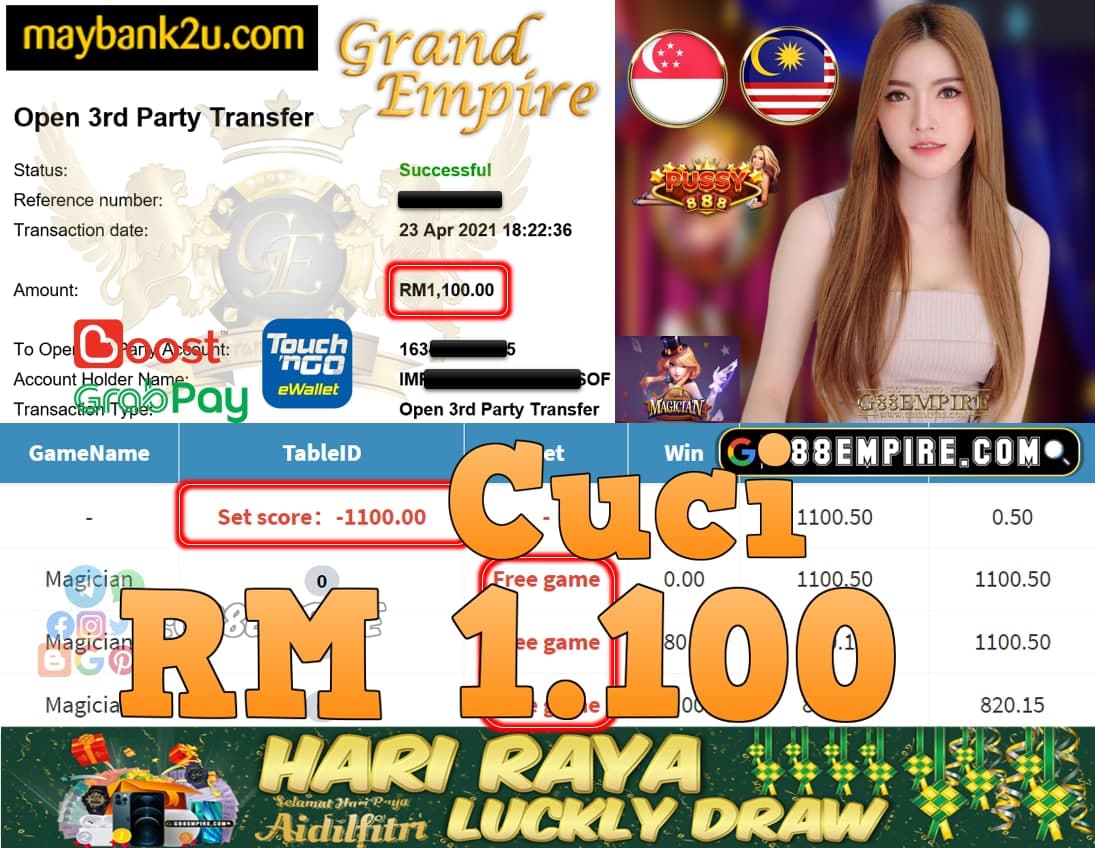 PUSSY888-MAGICIAN CUCI RM1,100!!!