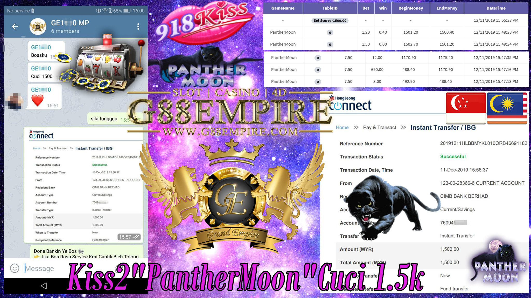 MEMBER MAIN PANTHER MOON KENA JACKPOT CUCI RM1,500