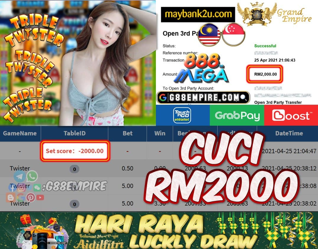 MEGA888 - TWISTER CUCI RM2000!!!