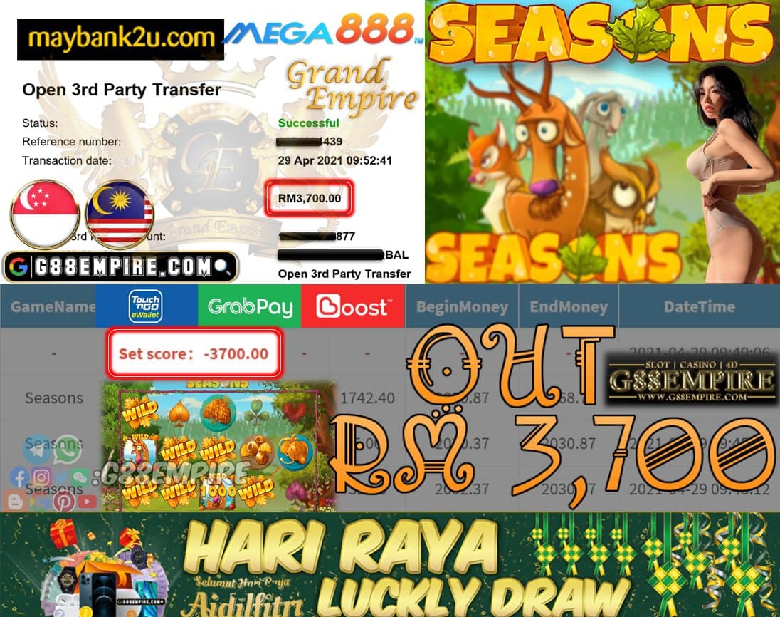 MEGA888- SEASONS CUCI RM3,700!!!