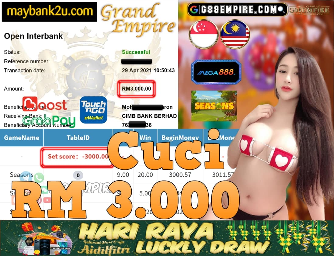 MEGA888-SEASONS CUCI RM3,000!!!