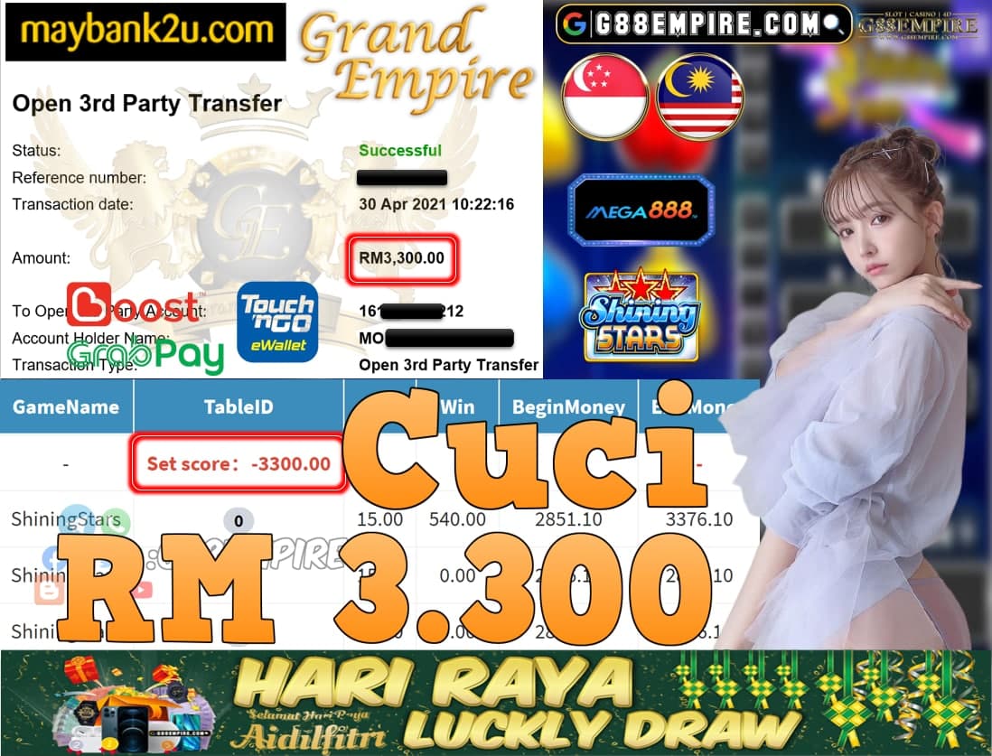 MEGA888-SHININGSTARS CUCI RM3,300!!!