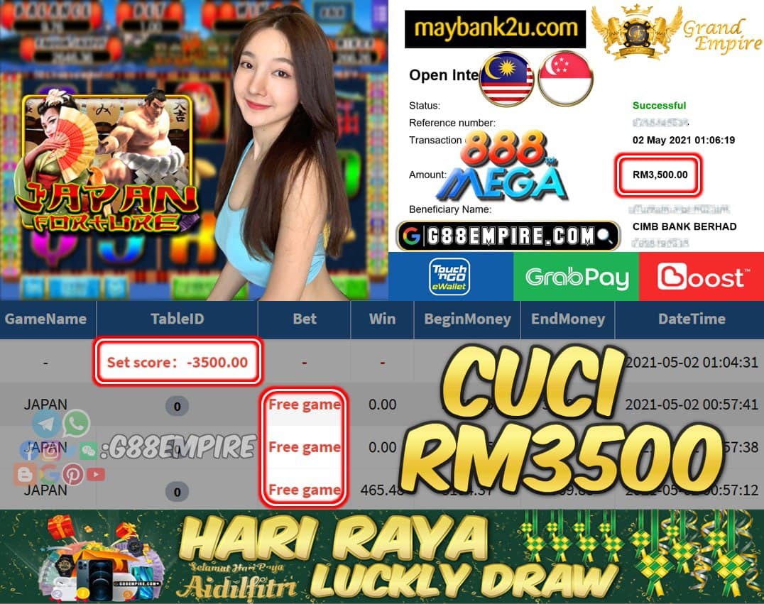 MEGA888 - JAPAN CUCI RM3500 !!!