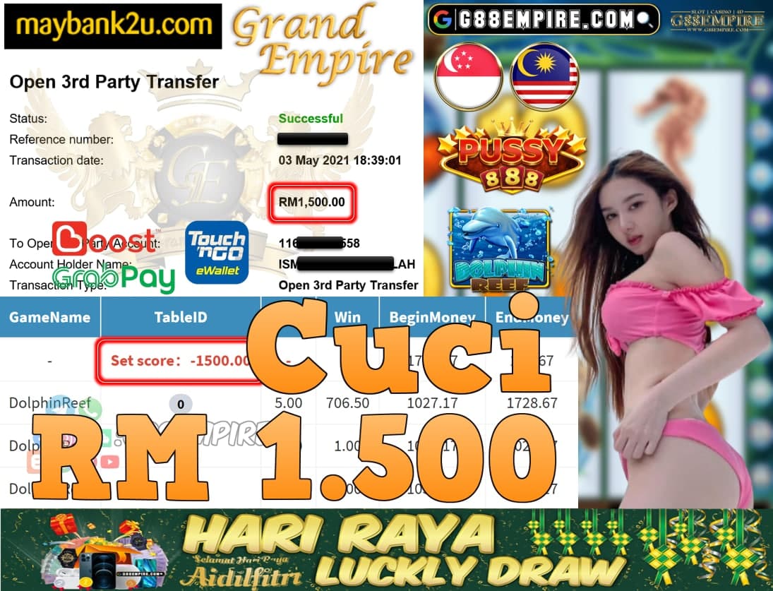 PUSSY888-DOLPHINREEF CUCI RM1,500!!!