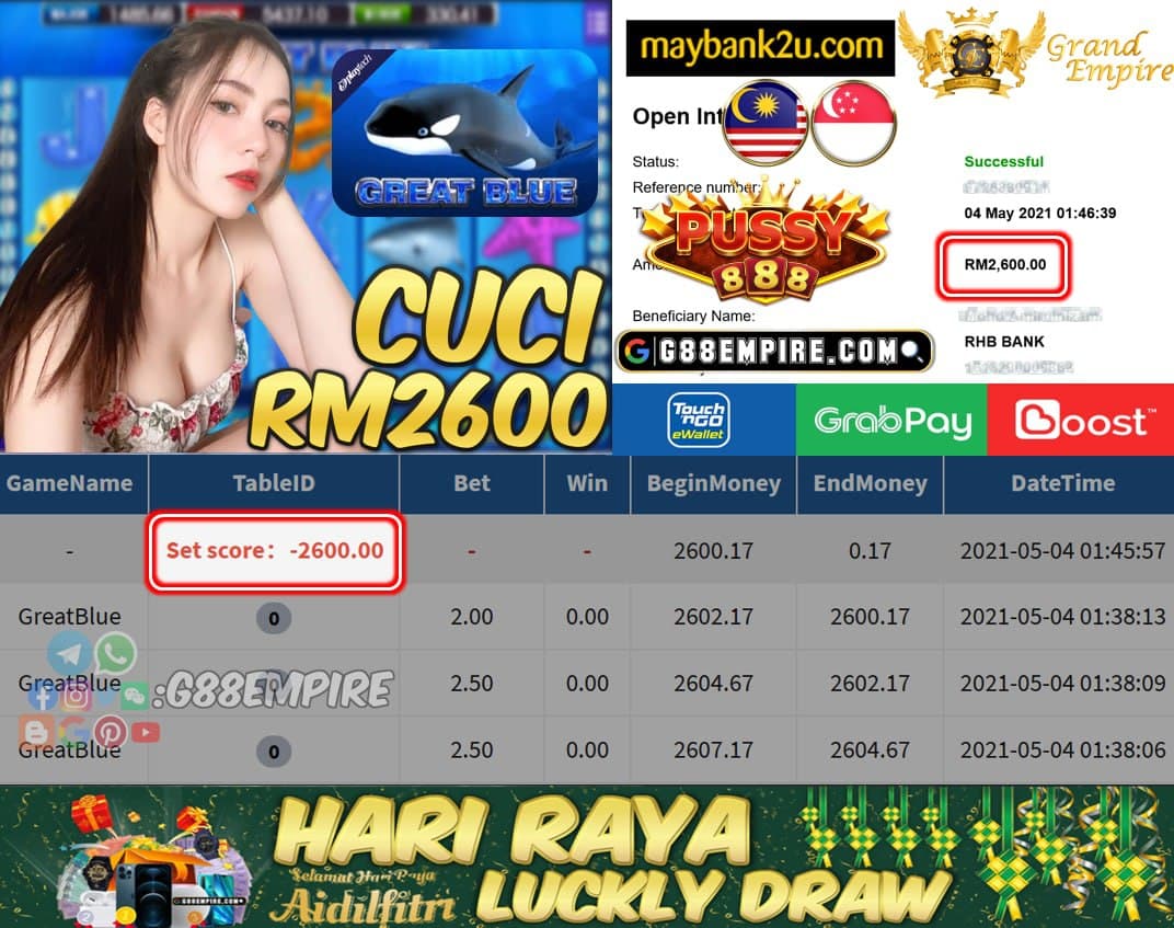 PUSSY888 - GREATBLUE CUCI RM2600 !!!