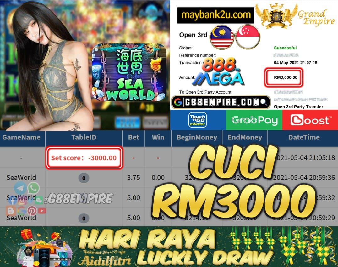 MEGA888 - SEAWORLD CUCI RM3000!!!