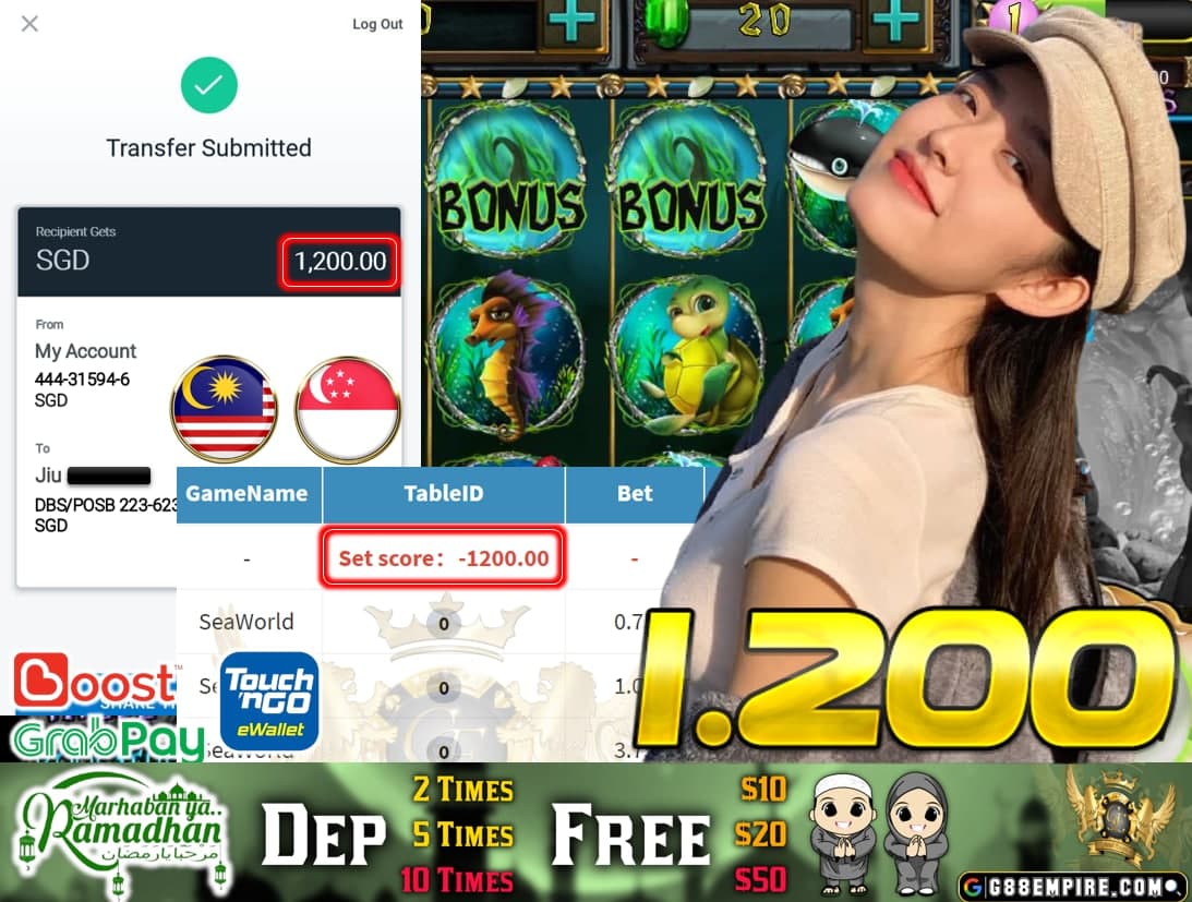 MEGA888 - SEAWORLD CASH OUT 1.200!!!