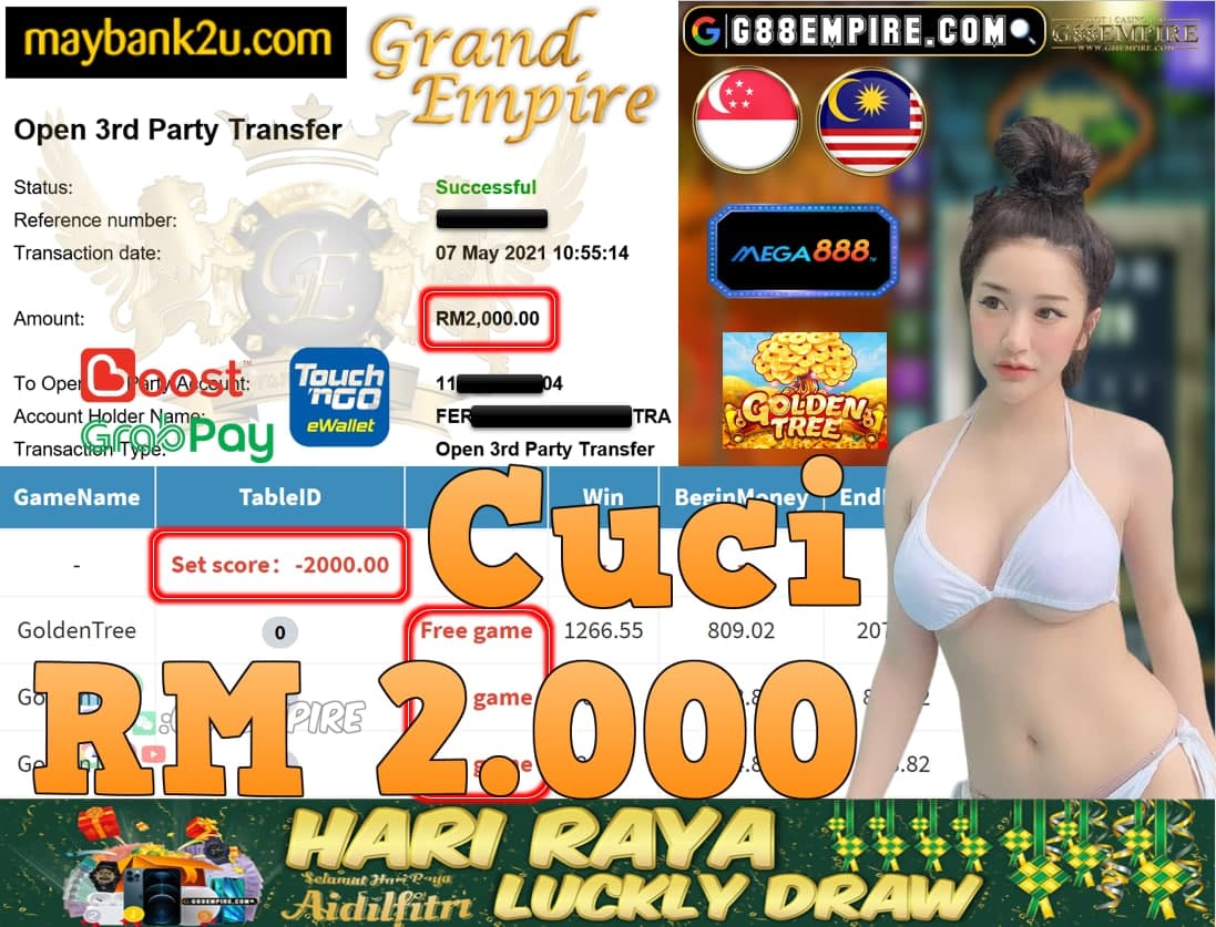 MEGA888-GOLDENTREE CUCI RM2,000!!!