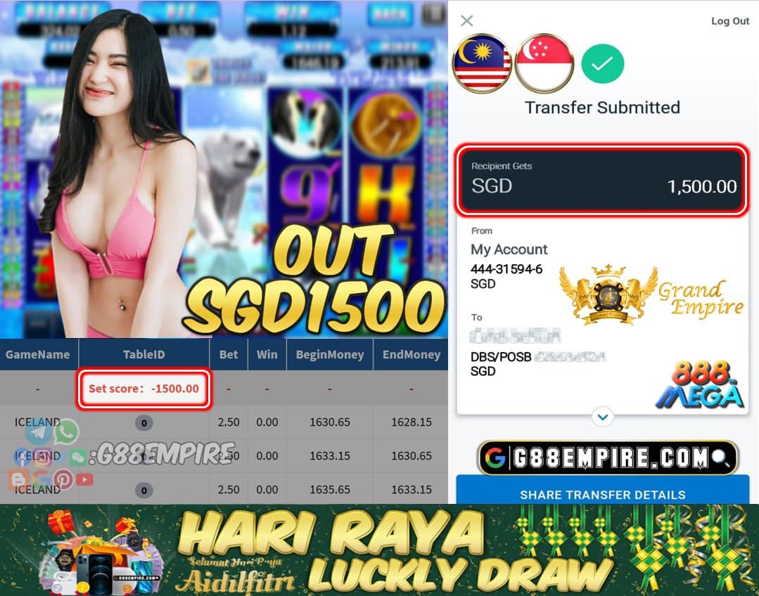 MEGA888 - ICELAND CASHOUT SGD1500 !!!