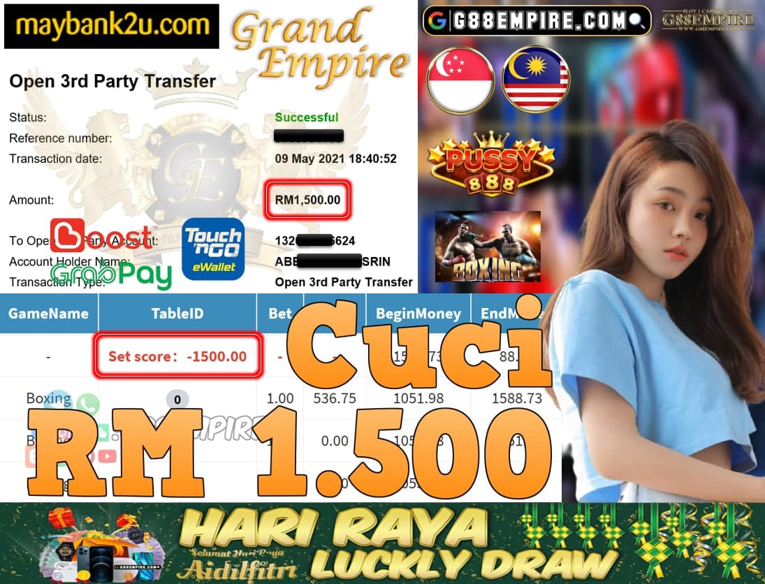 PUSSY888-BOXING CUCI RM1,500!!!