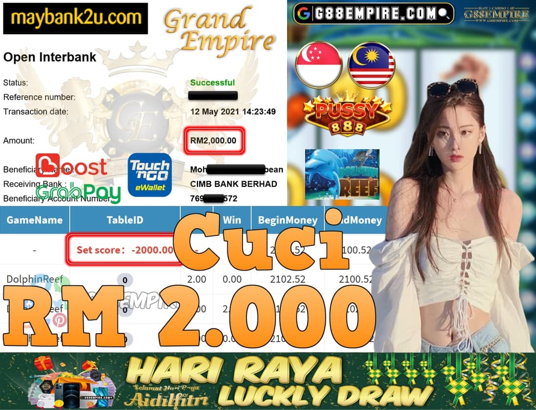 PUSSY888-DOLPHINREEF CUCI RM2,000!!!