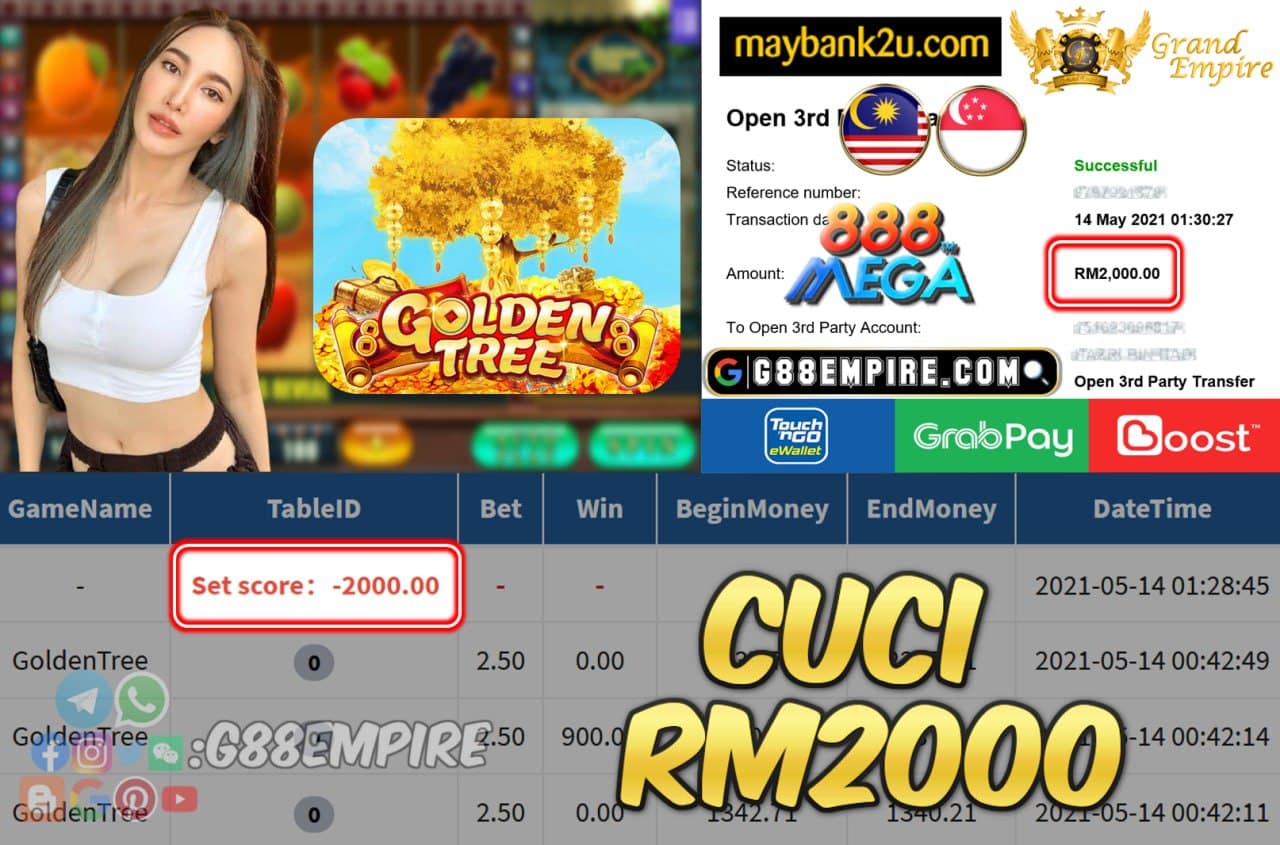 MEGA888 - GOLDENTREE CUCI RM2000 !!!