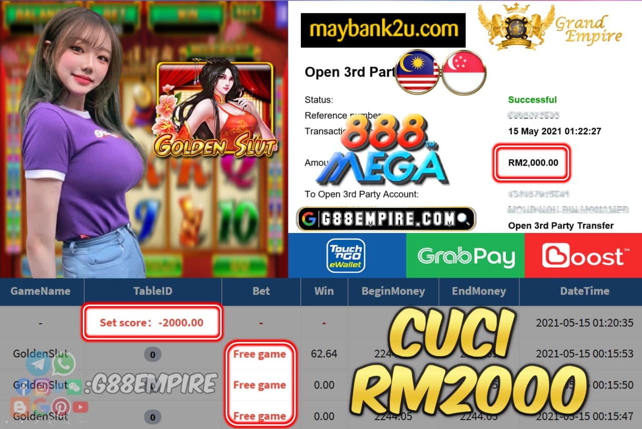 MEGA888 - GOLDENSLUT CUCI RM2000 !!!