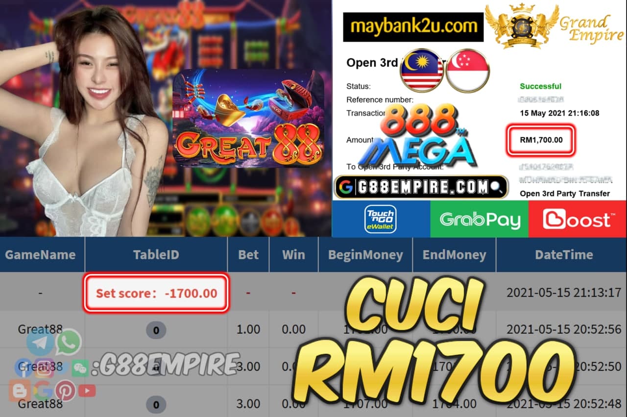 MEGA888 - GREAT88 CUCI RM1700 !!!