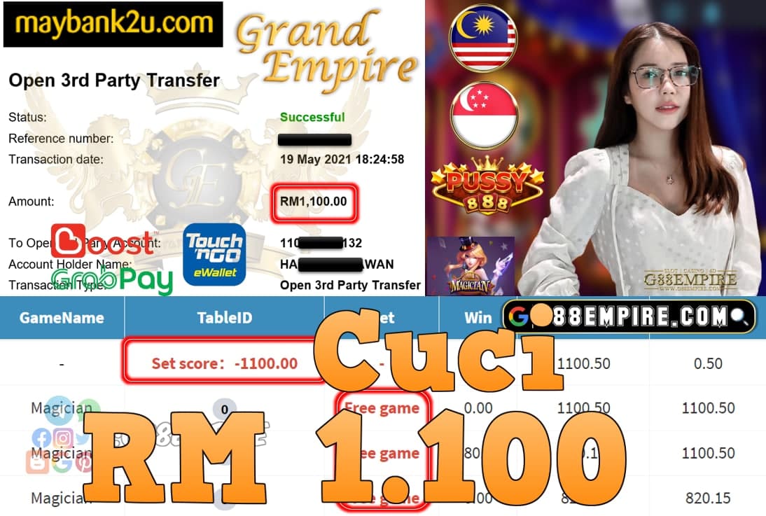 PUSSY888-MAGICIAN CUCI RM1,100!!!