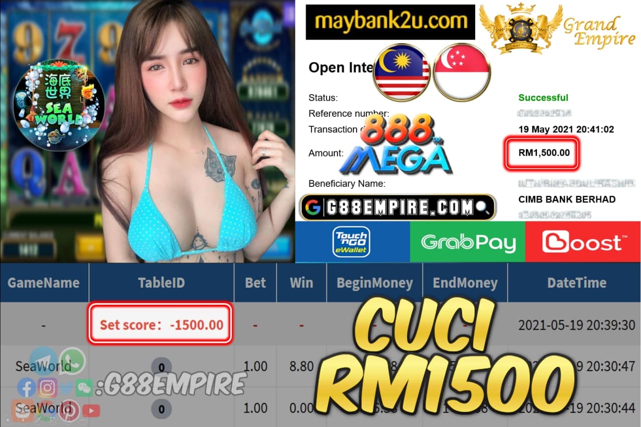 MEGA888 - SEAWORLD CUCI RM1500 !!!