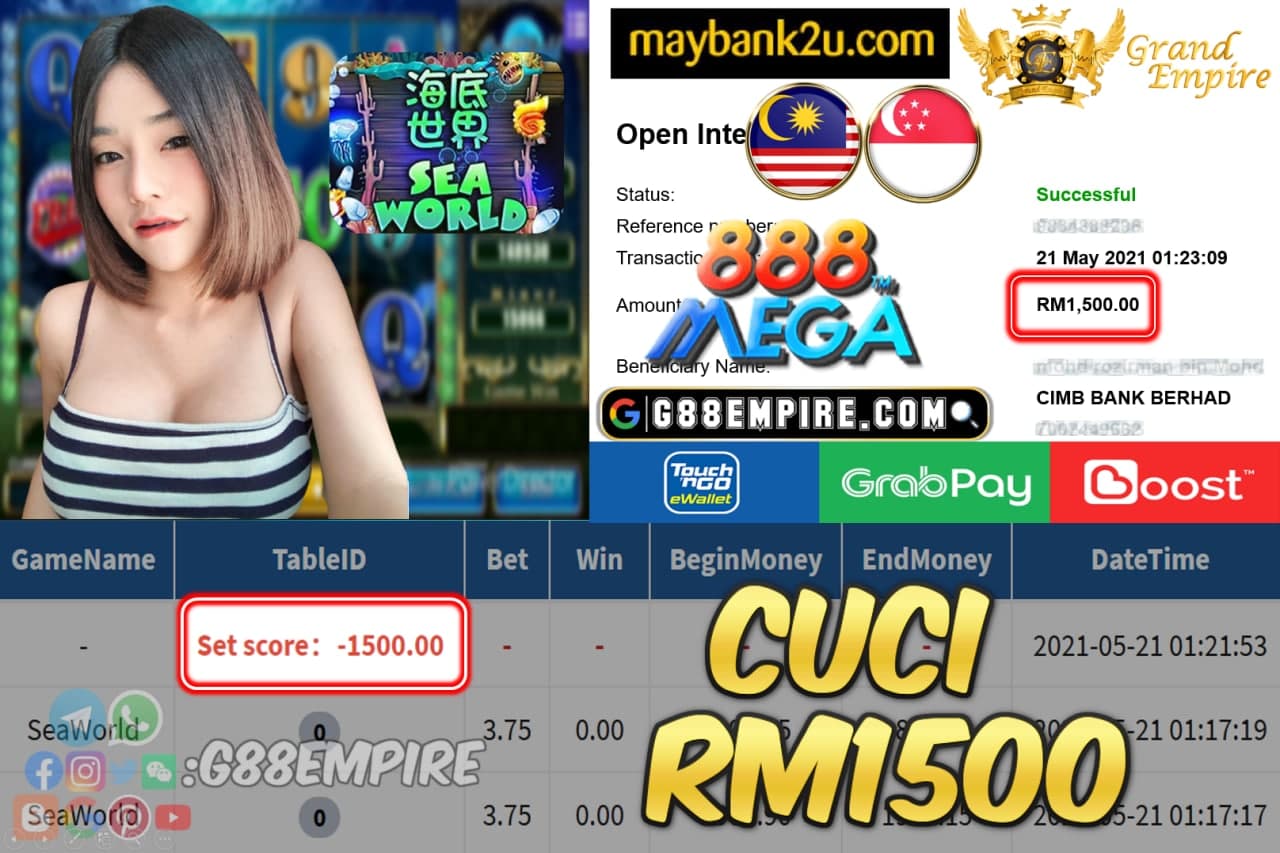 MEGA888 - SEAWORLD CUCI RM1500 !!!