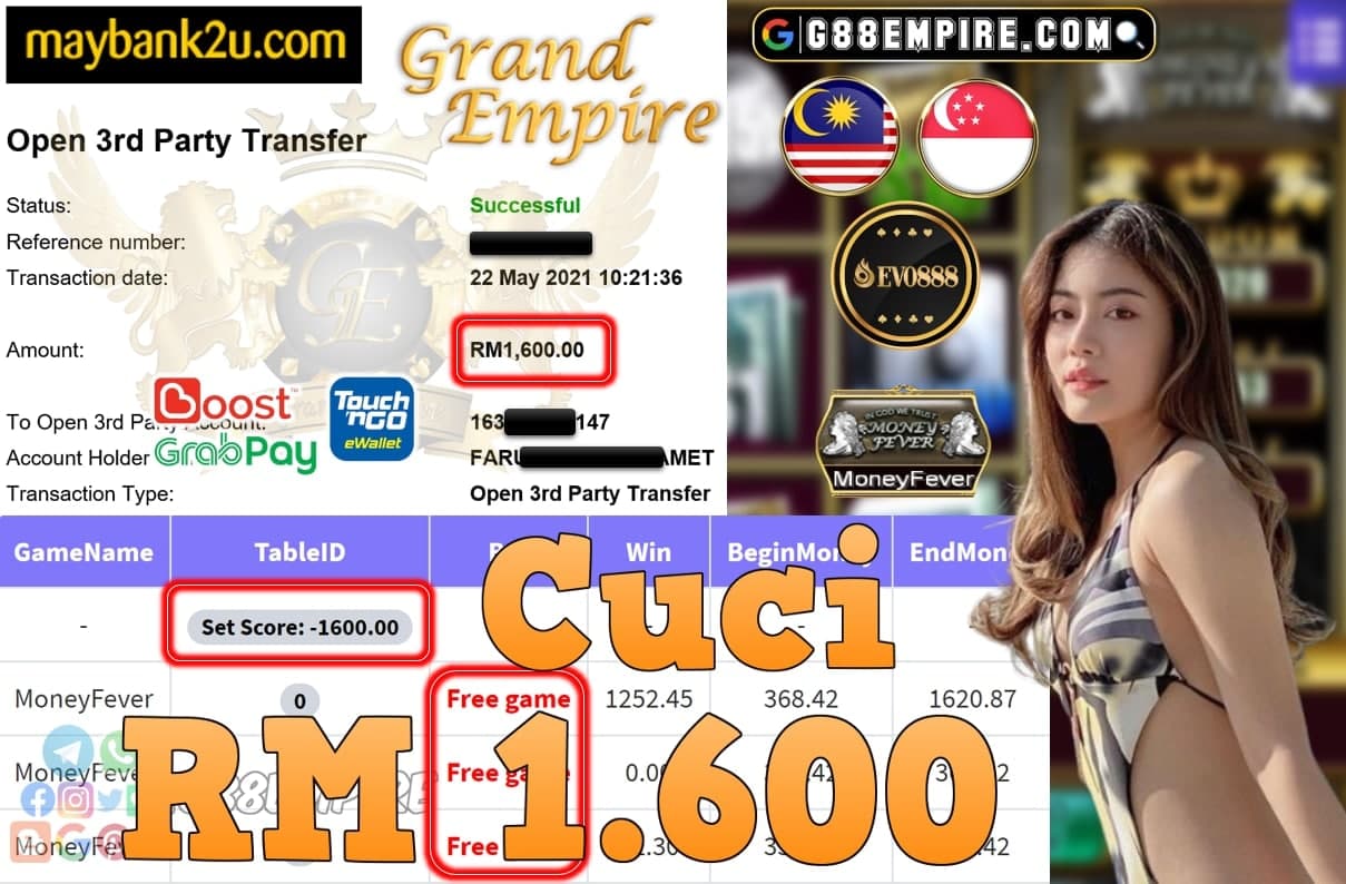 EVO888-MONEYFEVER CUCI RM1,600!!!
