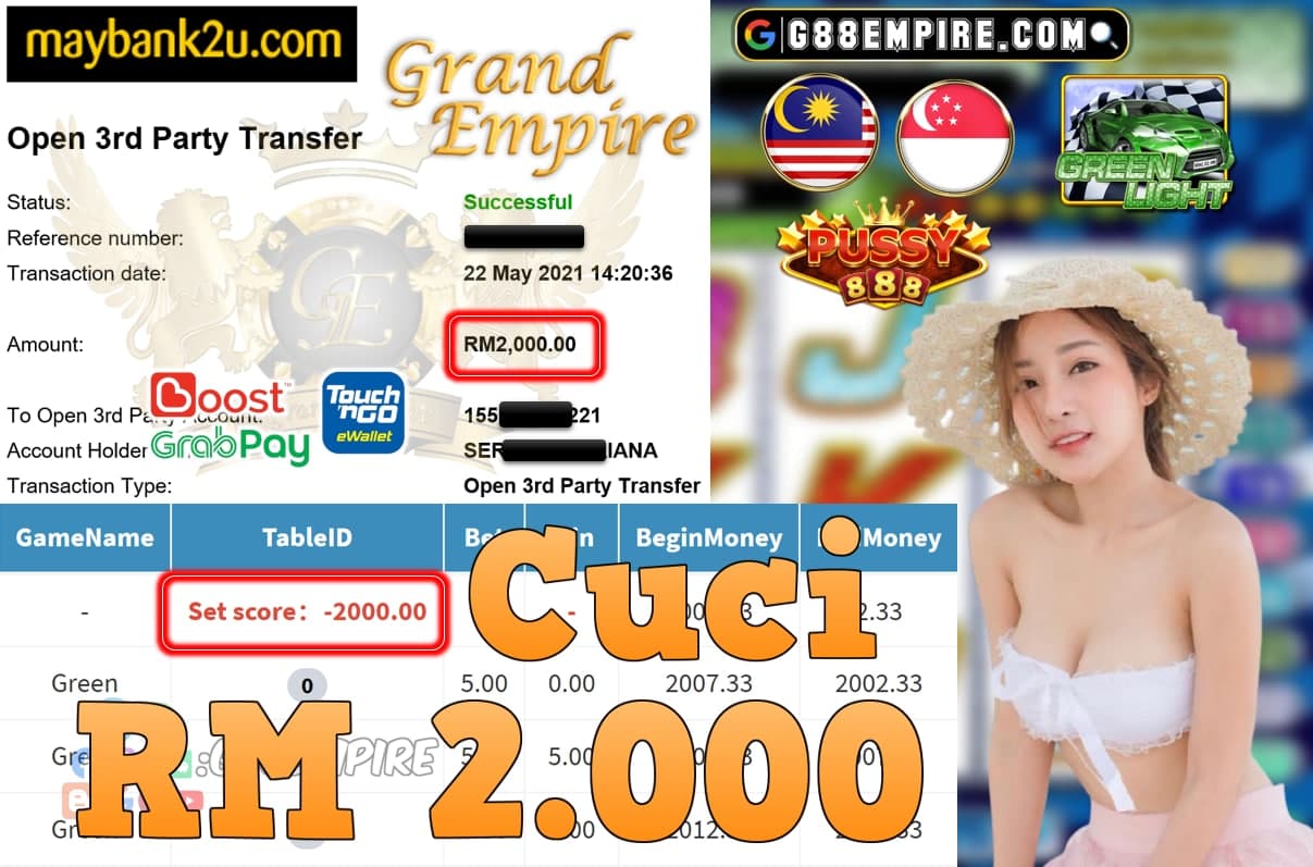 PUSSY888-GREENLIGHT CUCI RM2,000!!!