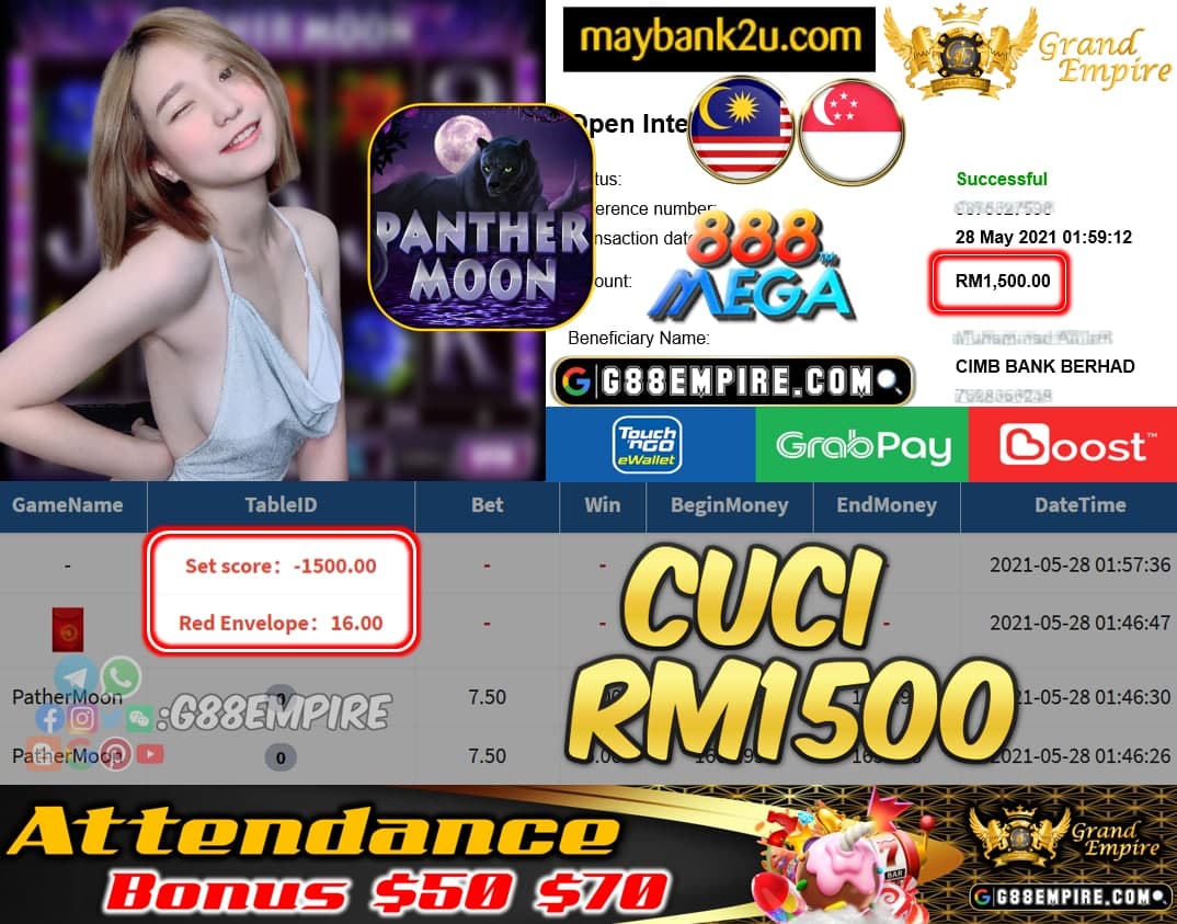 MEGA888 - PATHERMOON CUCI RM1500 !!!