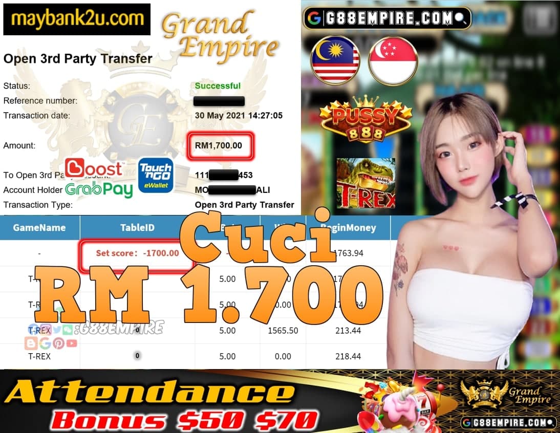 PUSSY888 - T-REX CUCI RM1,700!!!