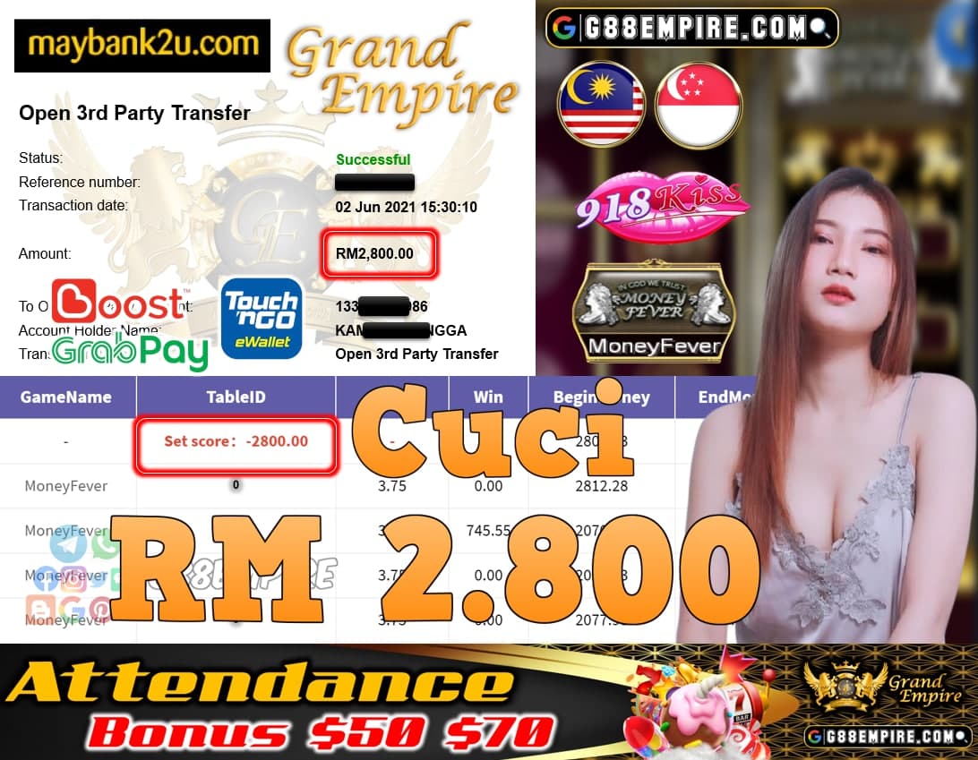 918KISS ORI - MONEYFEVER CUCI RM2,800!!!